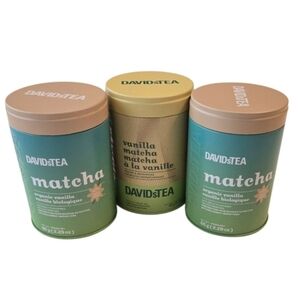 FREE ADD-ON‼️READ DESCRIPTION‼️ x3 Empty DAVIDsTEA Matcha Canisters